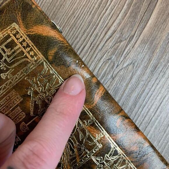 Vintage Coin Purse Wallet Kiss Lock Egyptian Tortishell Gold Hieroglyphs - Picture 4 of 8